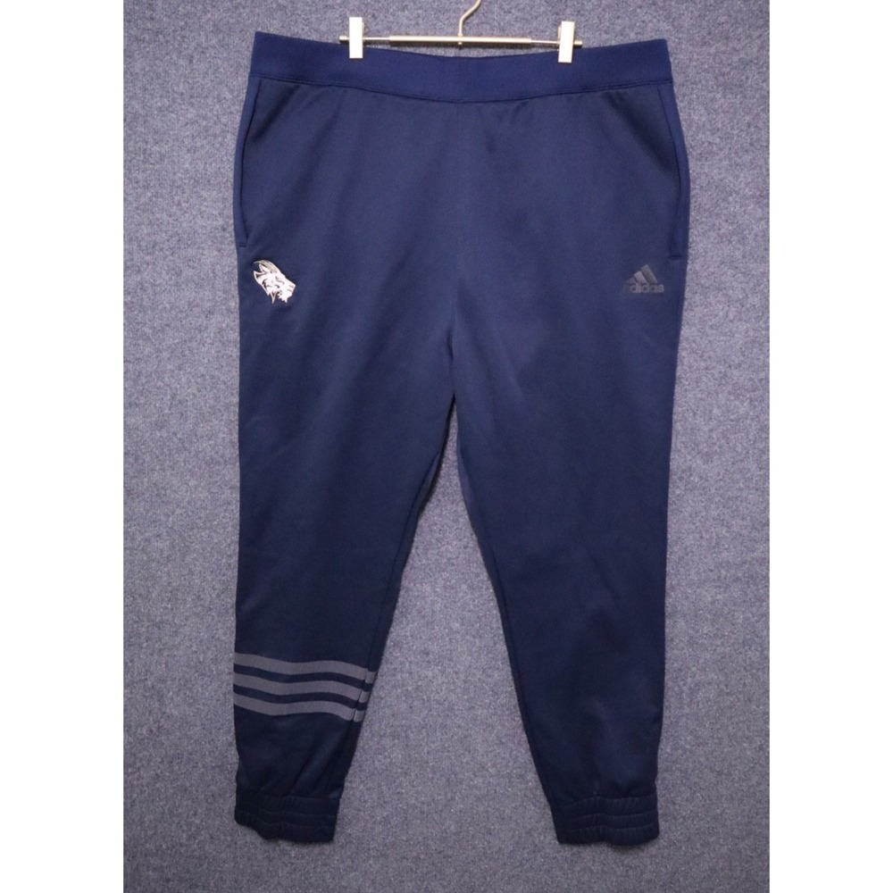 Adidas Pants Men Large Tall Blue Dual Threat Cuff Jogger NEW NWT 30" Performance